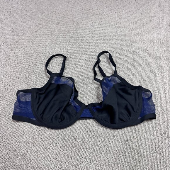 Victoria’s Secret Bra Unlined Demi Black Blue Women’s Size 34D - Picture 2 of 9